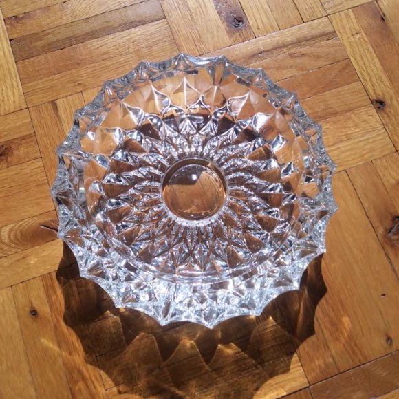 Vintage Clear Glass Pressed Cut Ashtray, Trinket Dish, Glass Plate, Home Decor - Picture 4 of 4